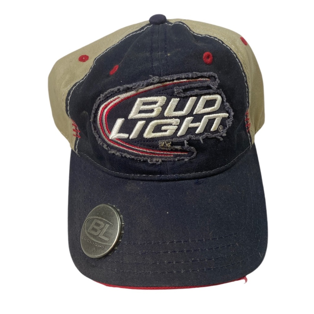 2010 Bud Light Navy Blue Dad Hat Bottle Opener Beer Mom
